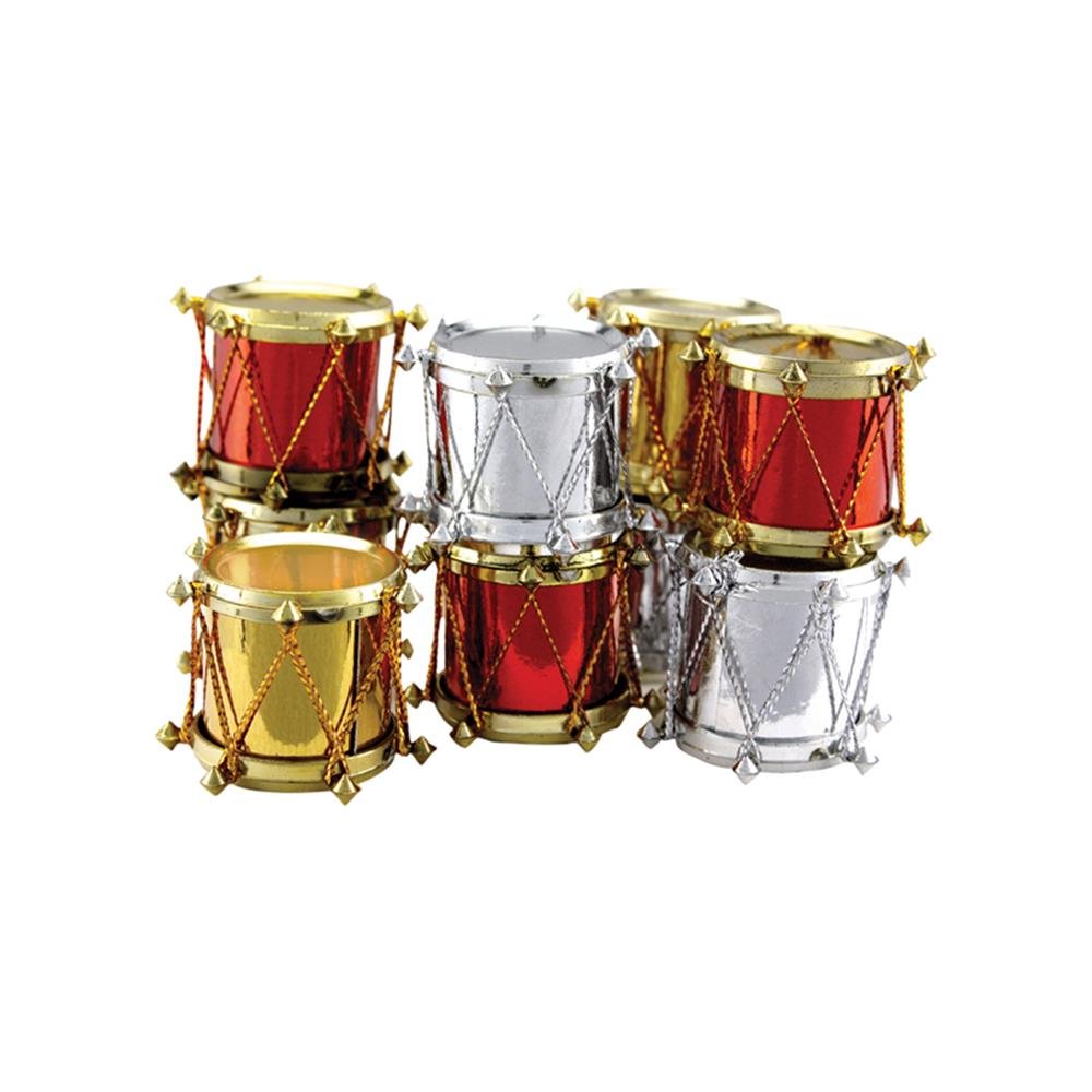 Enfeite Natal Tambor Metal Sortido 2,5Cm 6Xc9