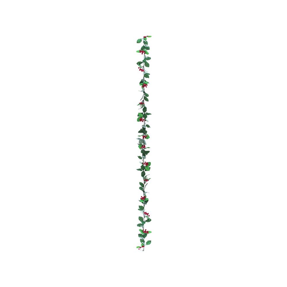 Cordão Natal 1,80M Folhas/Berries Verde