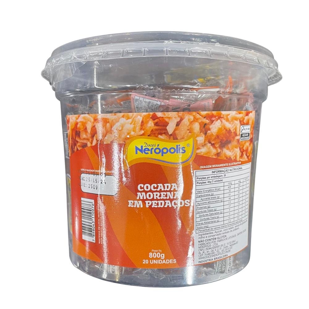 Doce de Cocada Morena Tablete 20x1 800g