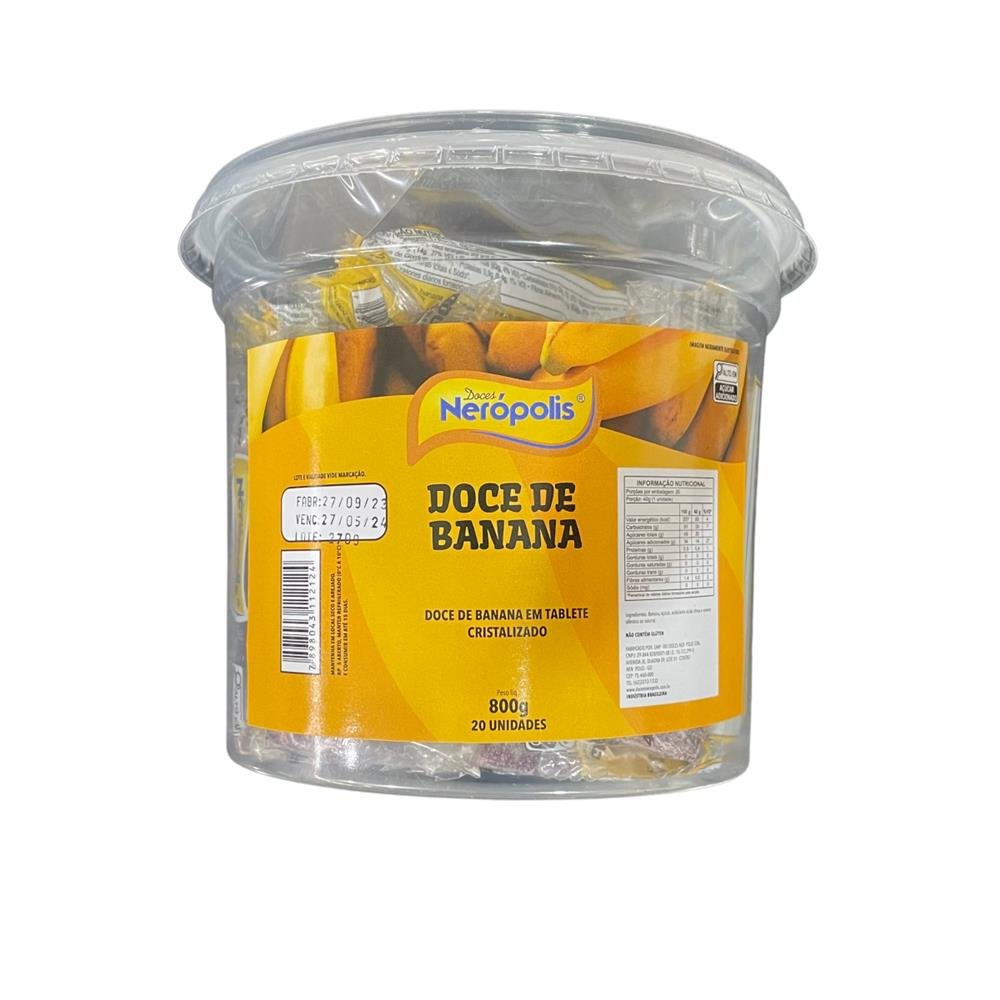 Doce de Banana Tablete 20x1 800g