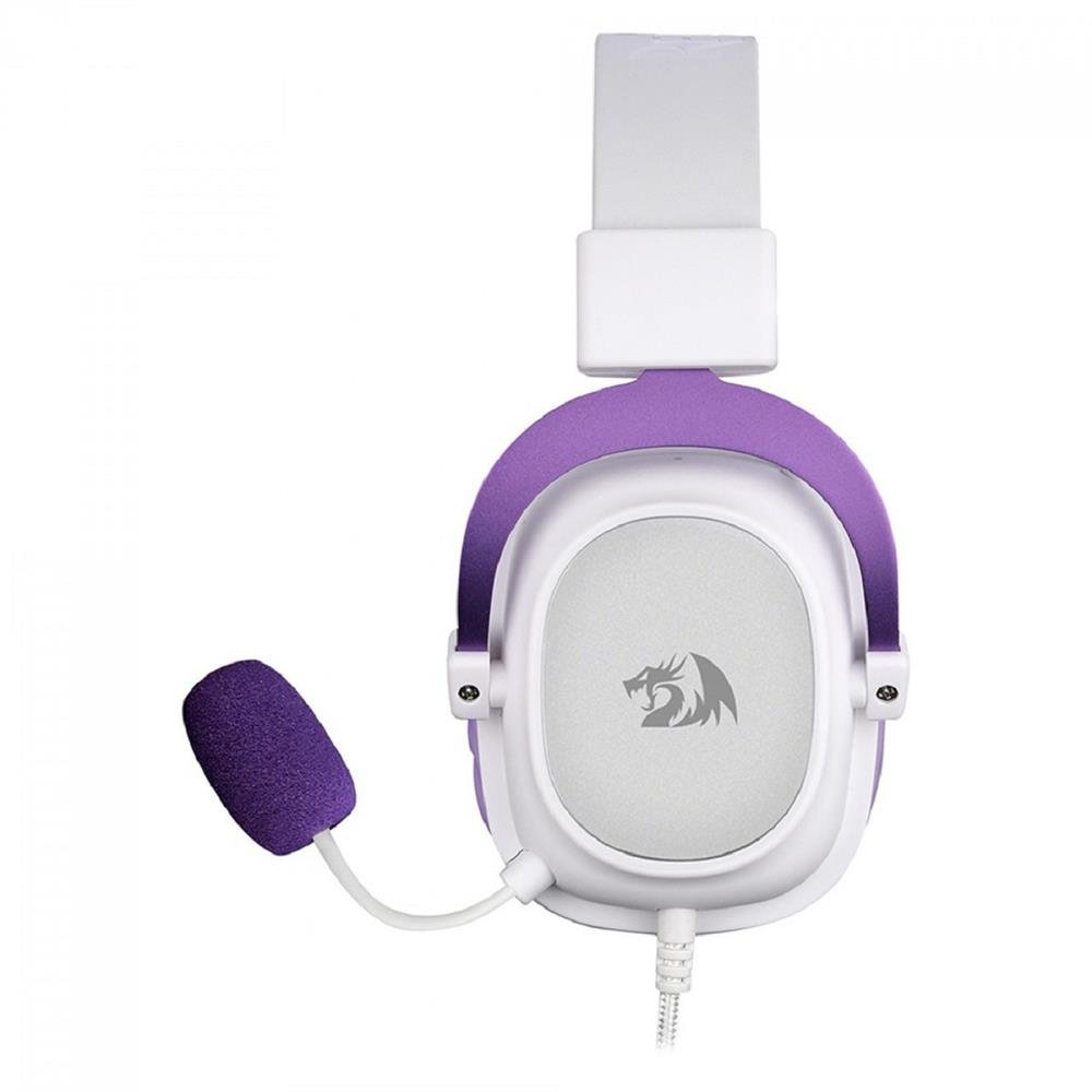 Headset Gamer Redragon Hero 3.5mm Branco e Roxo