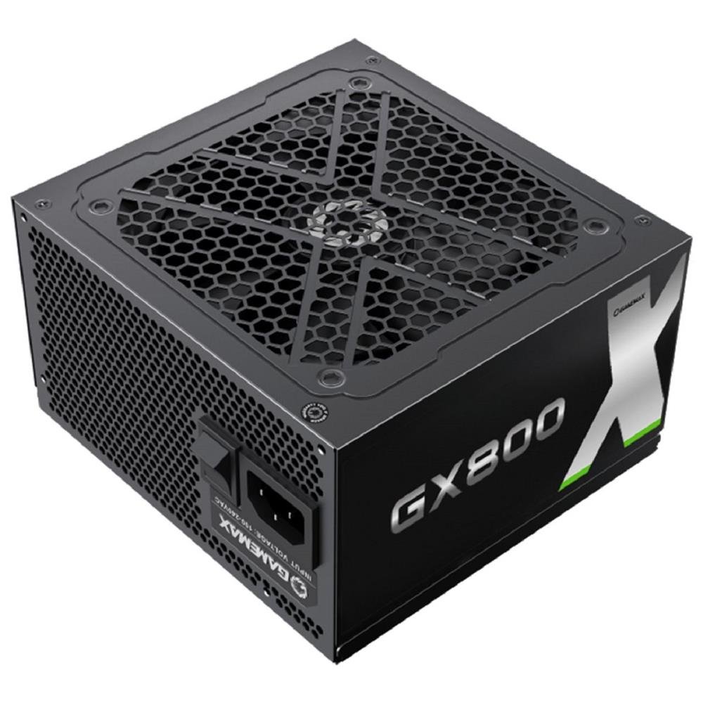 Fonte Gamemax Gx800, 800W, 80 Plus Gold, Pfc Ativo, Preto