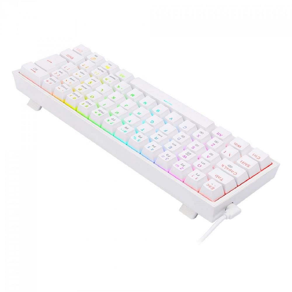 Teclado Mecanico Gamer Redragon FIZZ PRO RGB Branco