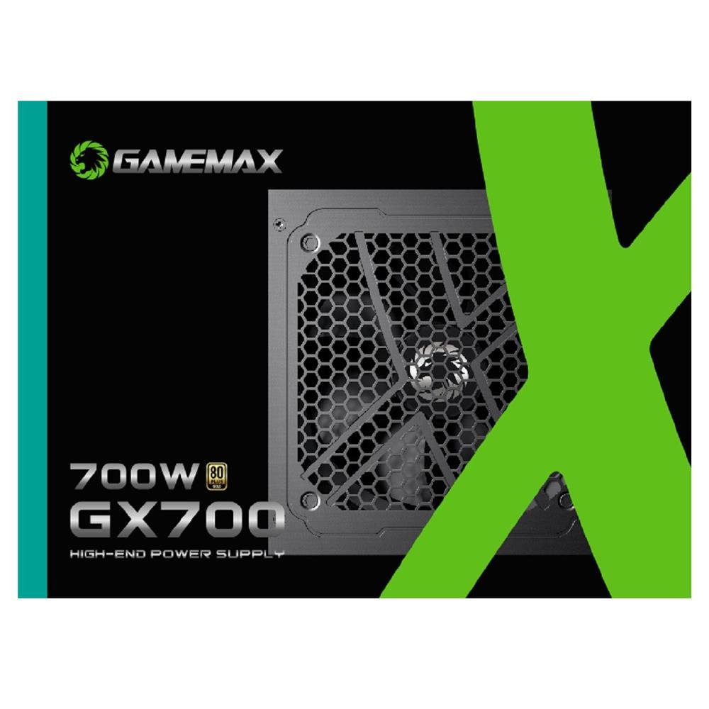 Fonte Gamemax GX700, 700W, 80 Plus Gold, PFC Ativo, Preto