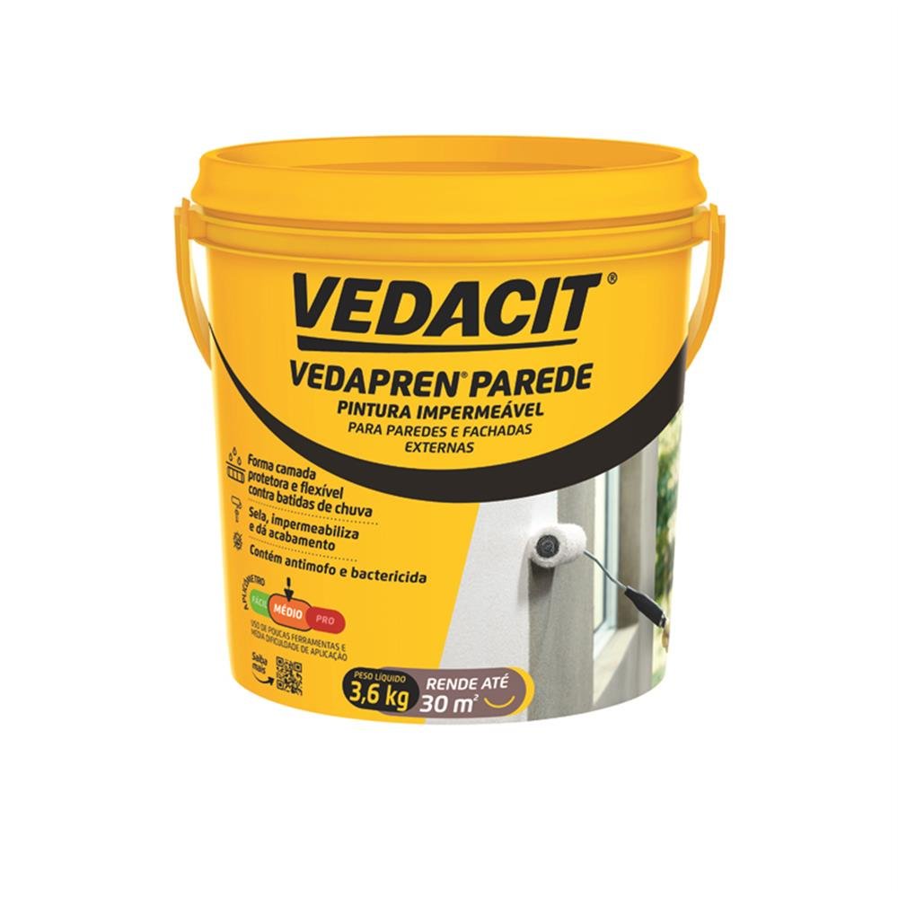 Impermeabilizante Parede Branco Vedapren 3,6Kg C4