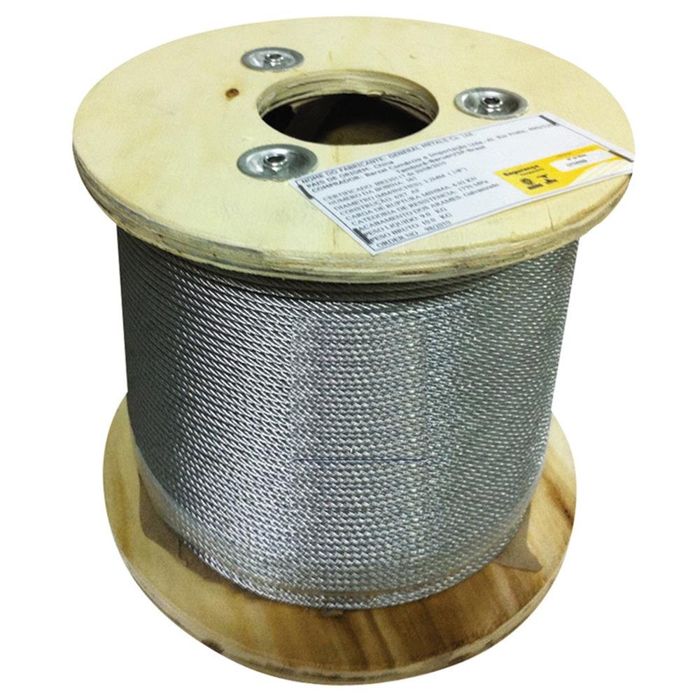 Cabo De Aço 8.0Mm 5/16" 6X7af Galvanizado 250M