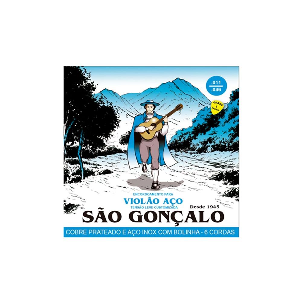 Encordoamento Violão Aço 011 C/Bolinha São Gonçalo