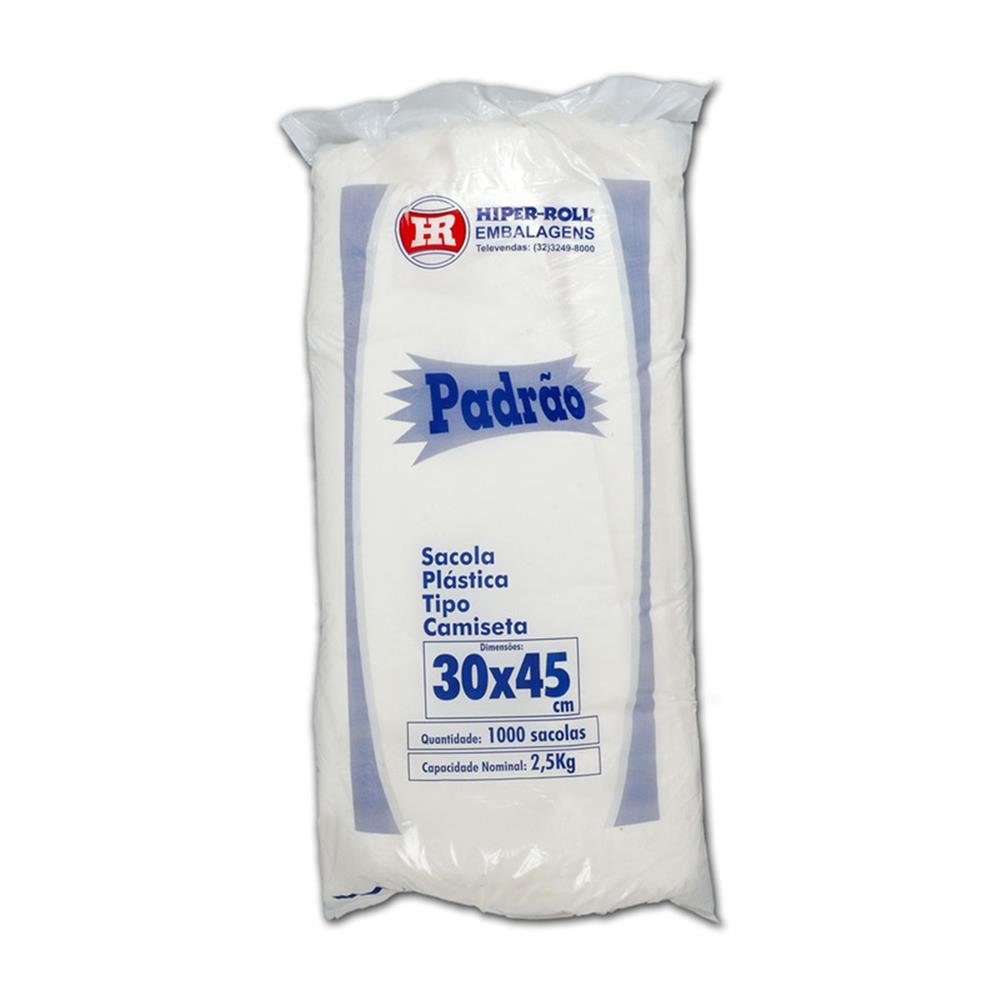 Sacola Camiseta Branca Hiperrol 30X45