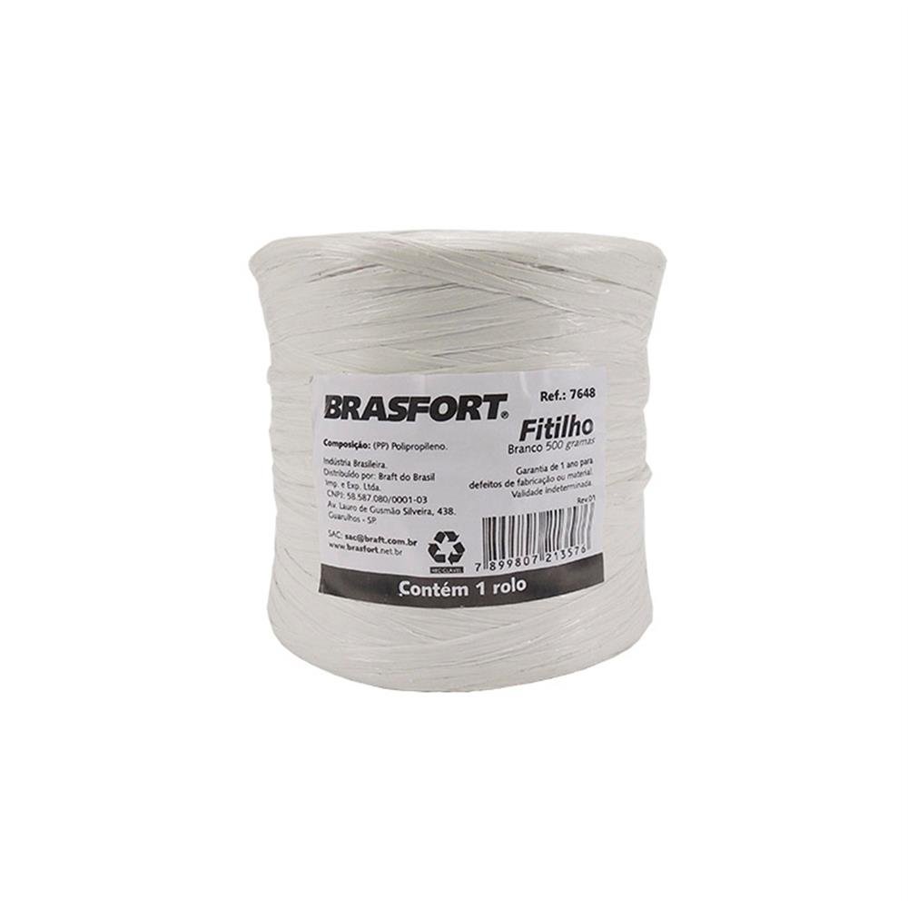 Fitilho Nylon Branco Virgem N10 500G Brasfort