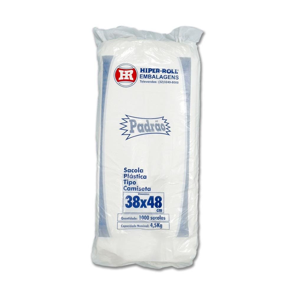 Sacola Camiseta Branca Hiperrol 38X48