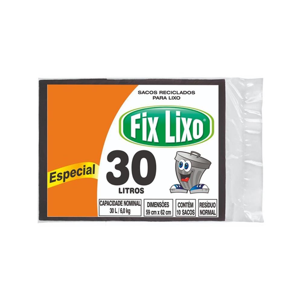 Saco Lixo 30L Preto Fix Lixo C10