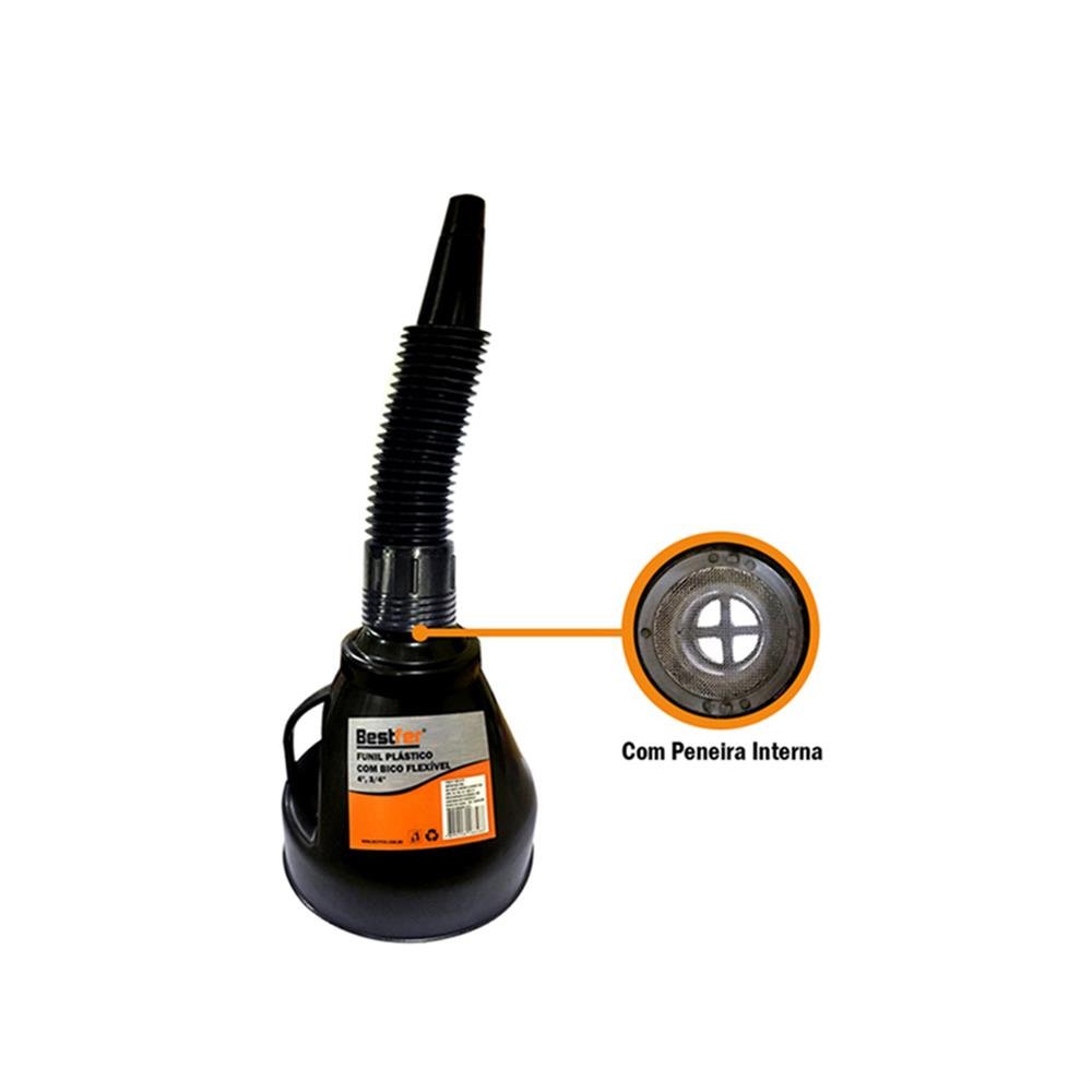 Funil Plastico Flex C/Peneira 33Cm C20