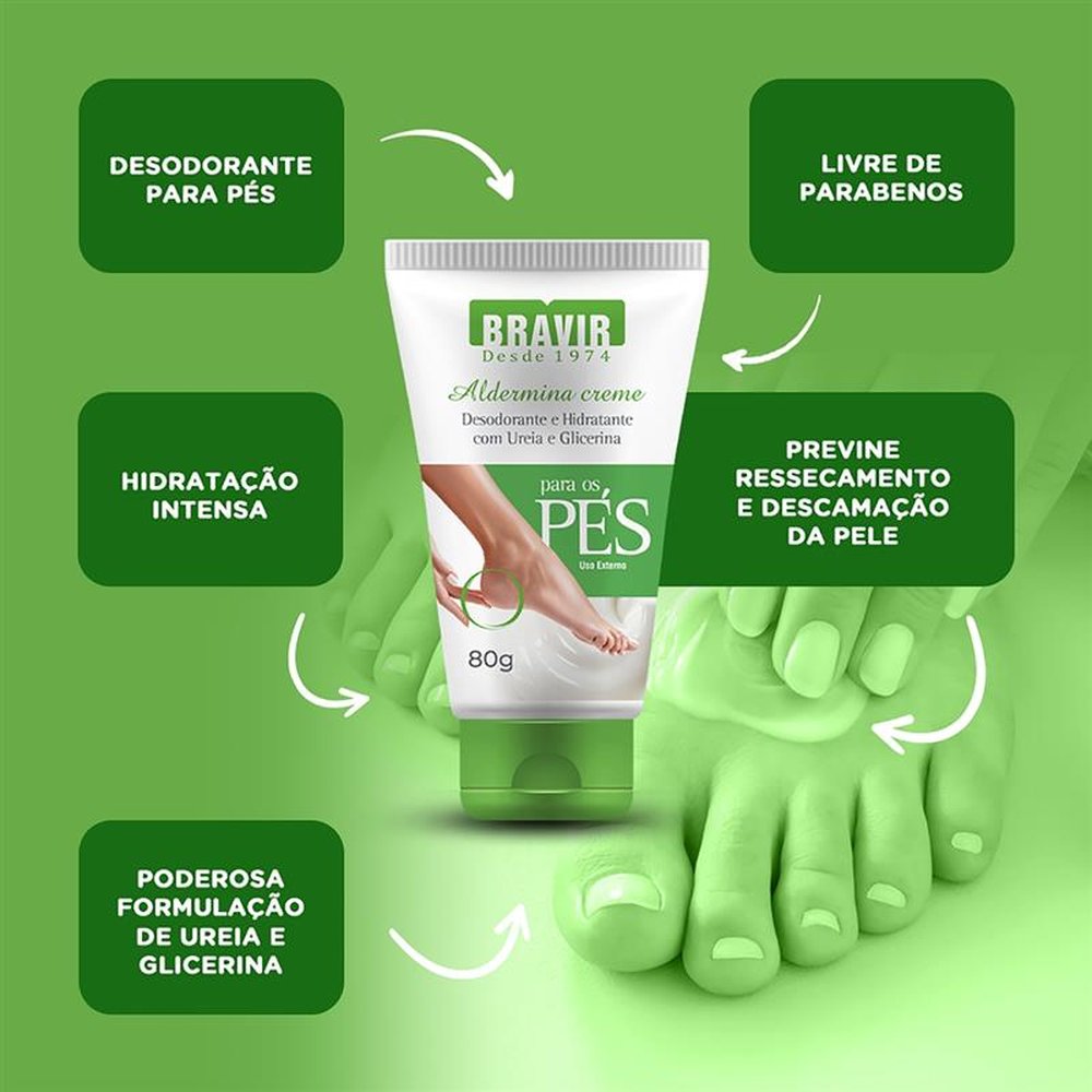 Aldermina Desodorante Para Pés Bravir 80g