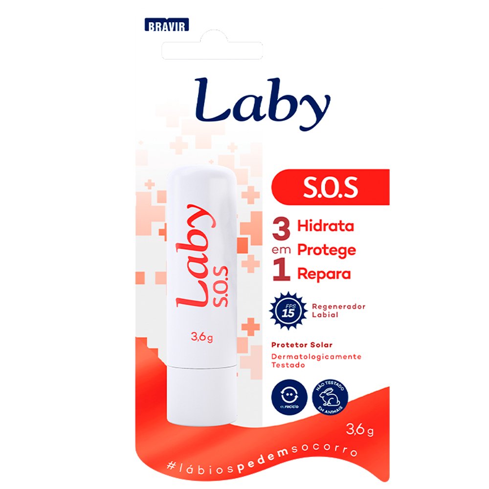 Protetor Solar Labial Regenerador SOS FPS15 Laby 3,6g
