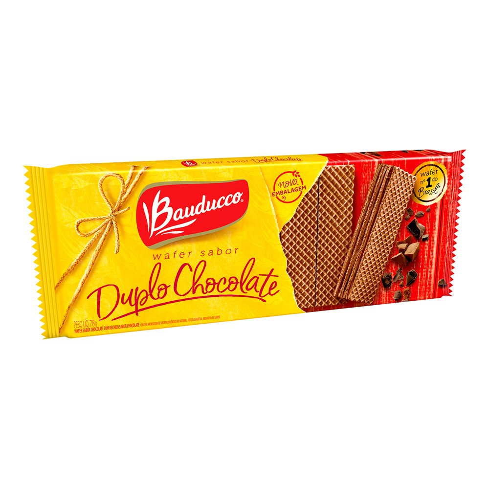 Biscoito Wafer Bauducco Duplo Chocolate Caixa Com 30 De 78G
