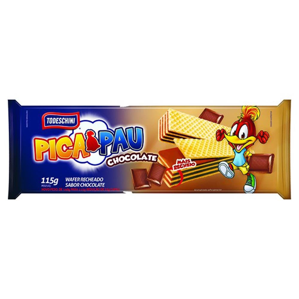Biscoito Wafer Todeschini Chocolate Caixa Com 40 Unidades Com 115G