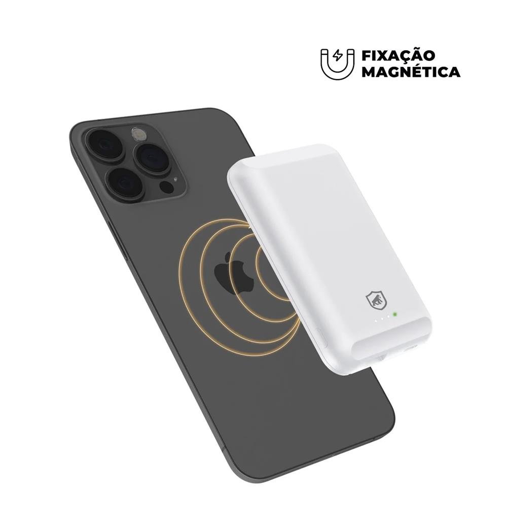 Carregador Portátil Nano Snap Wireless - Branco