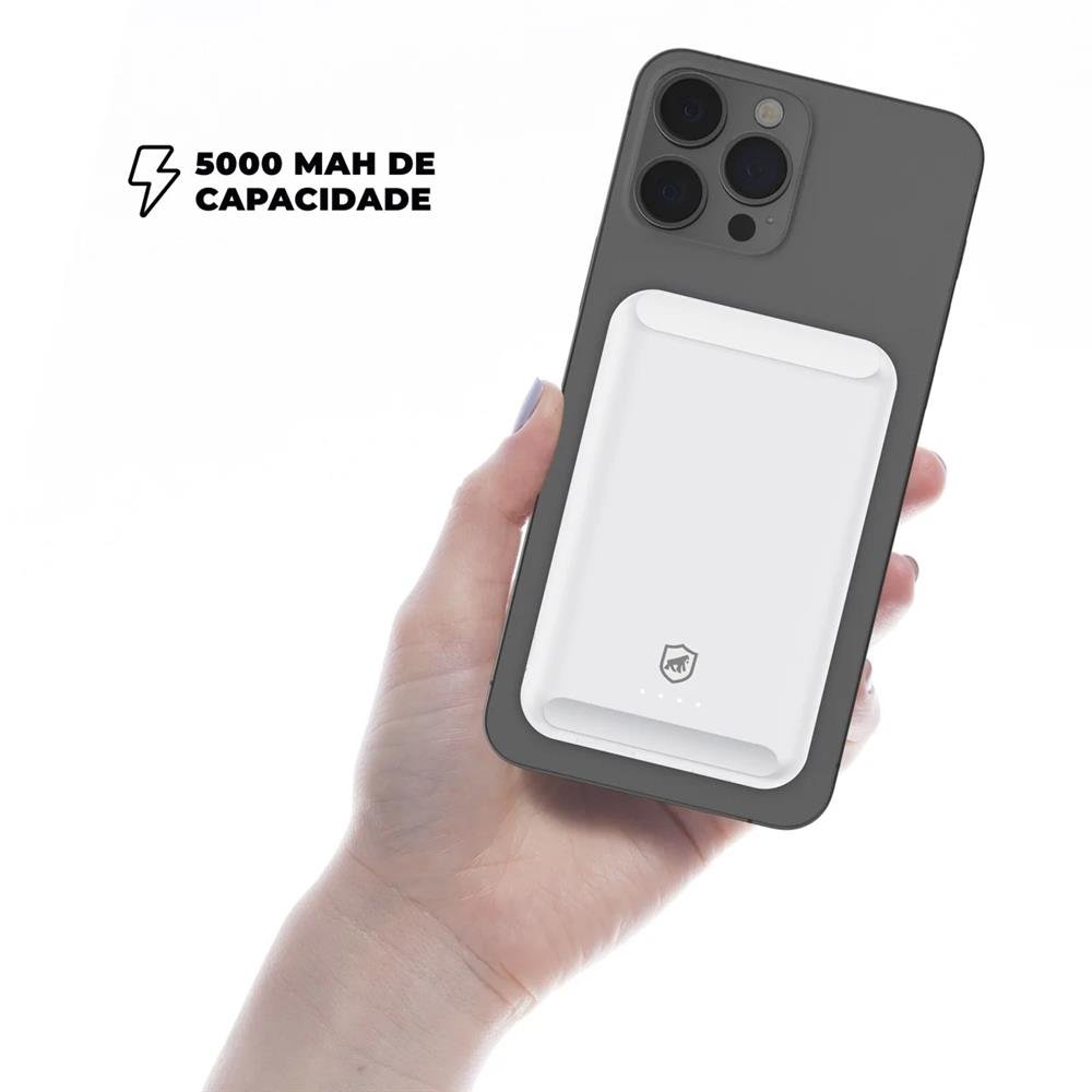 Carregador Portátil Nano Snap Wireless - Branco