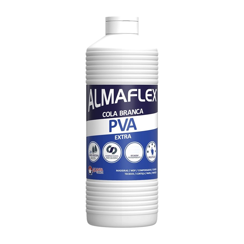 Cola Branca Almaflex PVA Extra 1Kg - Embalagem com 12 Unidades