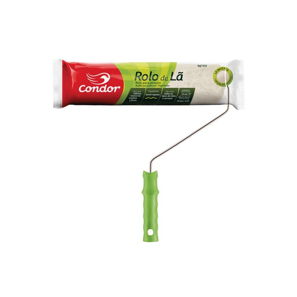 Rolo Lã Eco 23Cm C/Suporte Condor 955
