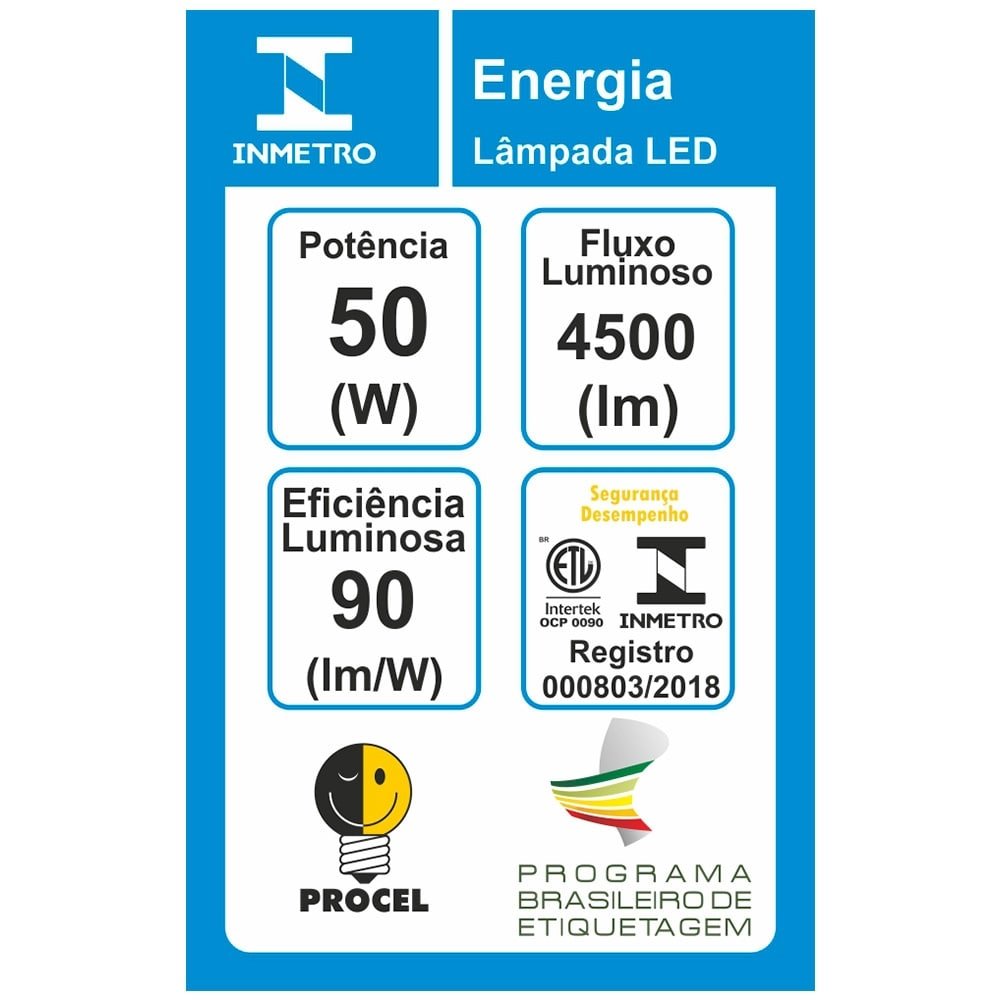 Lâmpada Taschibra Led 50W Branca 25000H 6,5K Bivolt