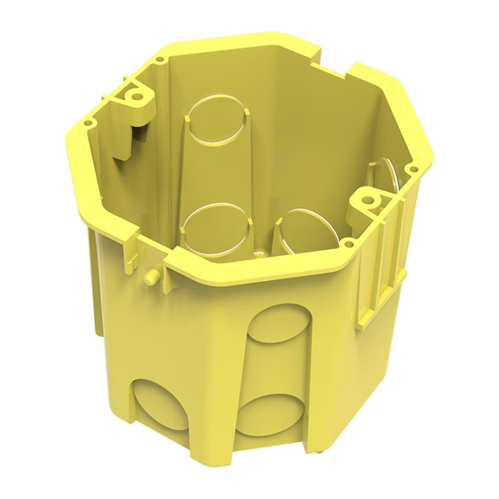 Caixa Luz Fundo Movel Duplo Plastico Amarela Rieiro Fabril C15