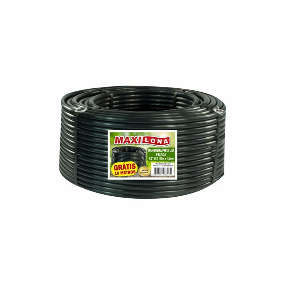 Mangueira de Irrigação 1/2 X 1.3mm 100m Preto e Verde Maxilona