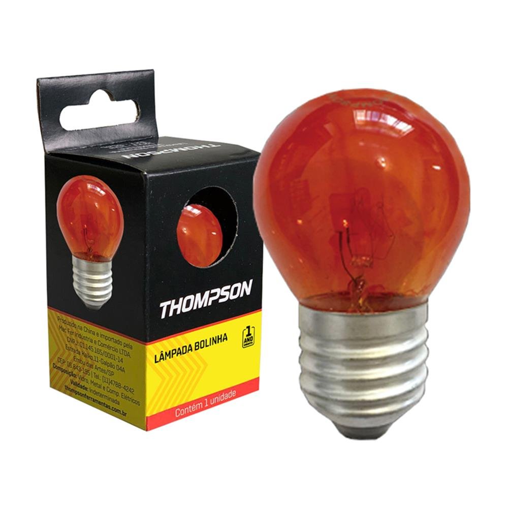 Lampada Bolinha 15X127 Laranja Thompson C10