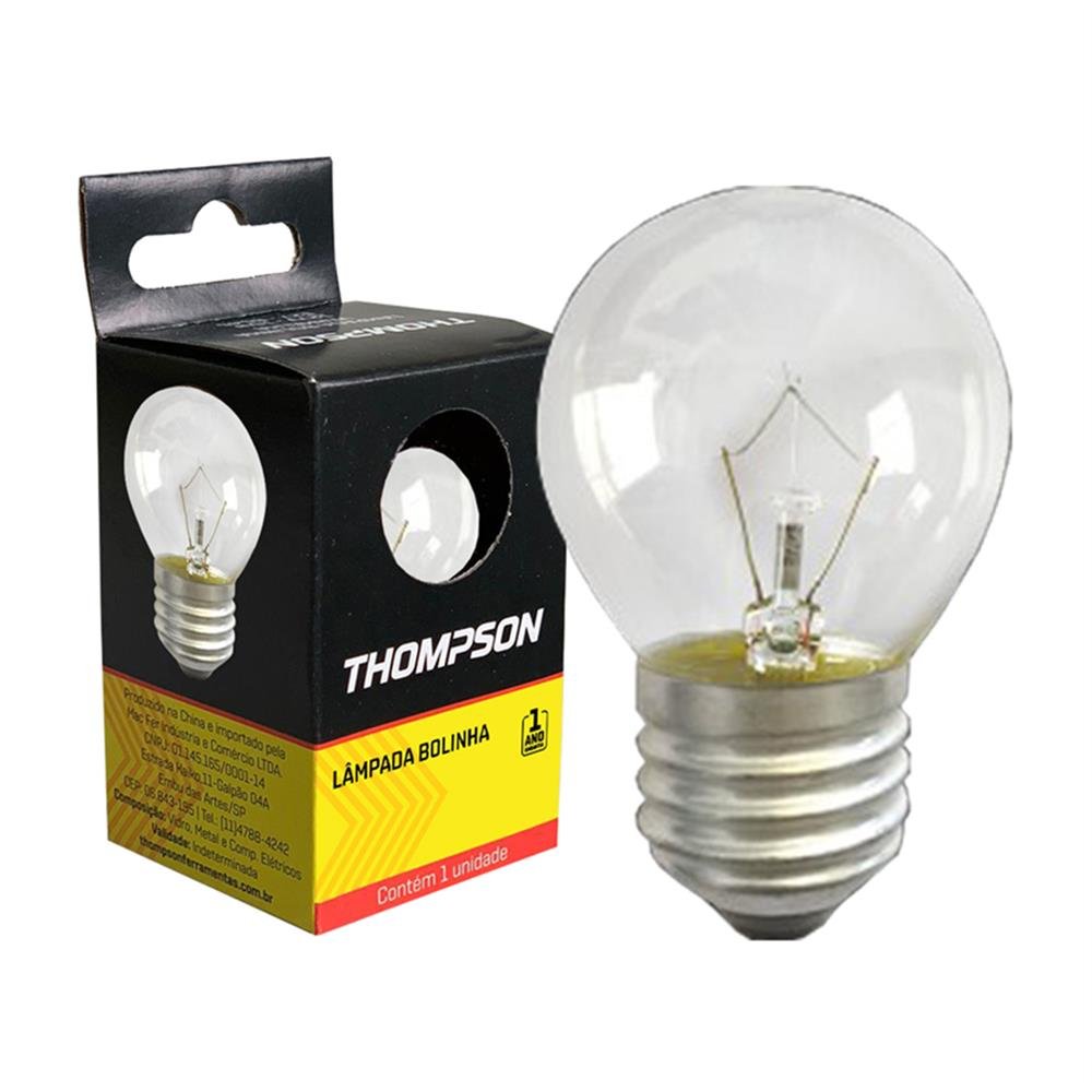 Lampada Bolinha 15X127 Transparente Thompson C10