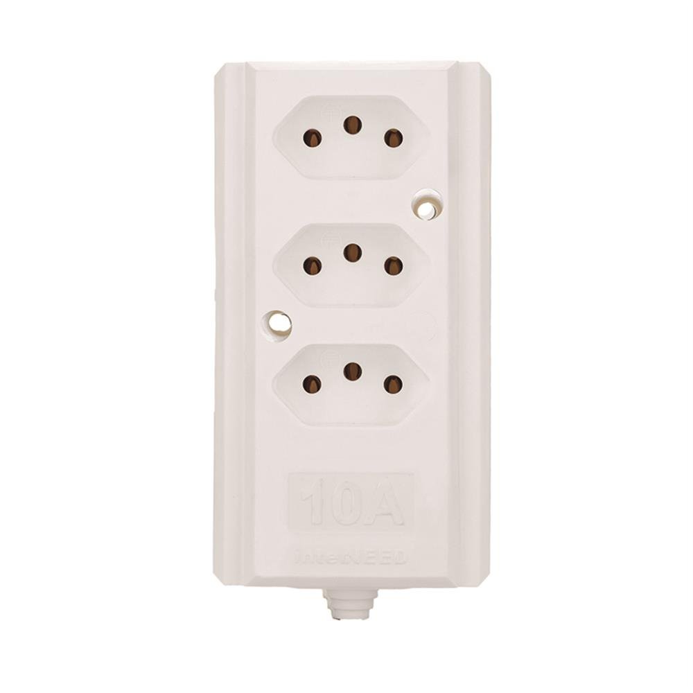 Tomada Barra Tripla Branca 2P+T 10/20A