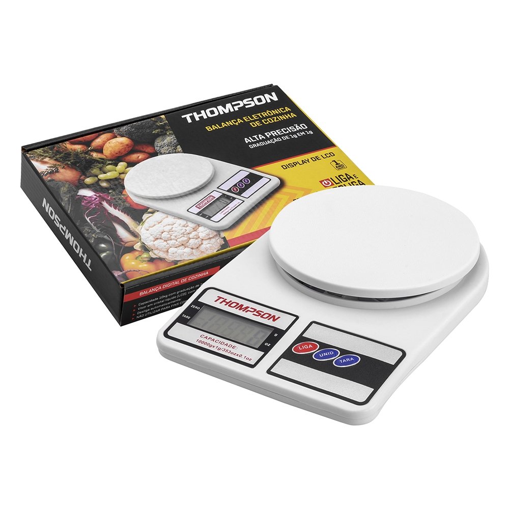 Balança Thompson de Precisão Digital para Cozinha 10Kg