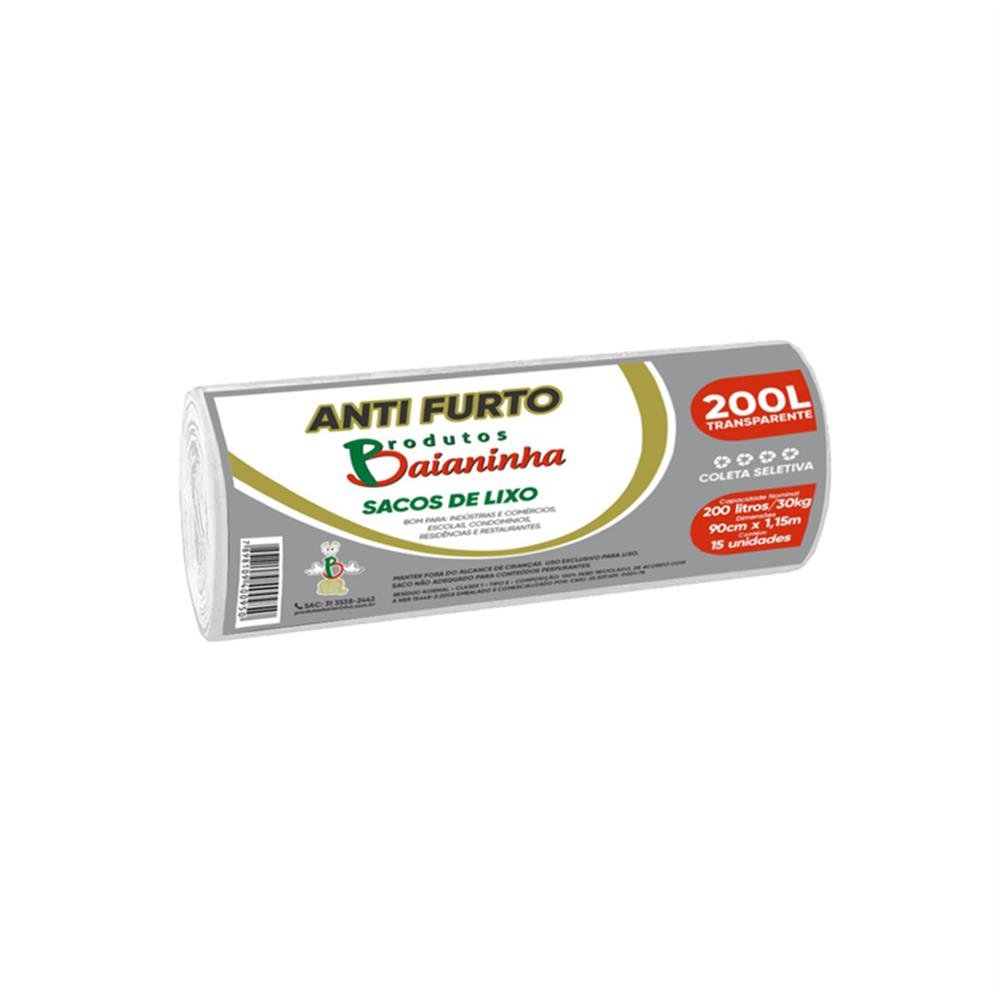 Saco Lixo 200L Transparente Rolo C15