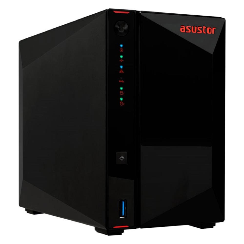 Storage AS5402T Asustor NAS 2 baias Sata 4 slots NVMe Preto