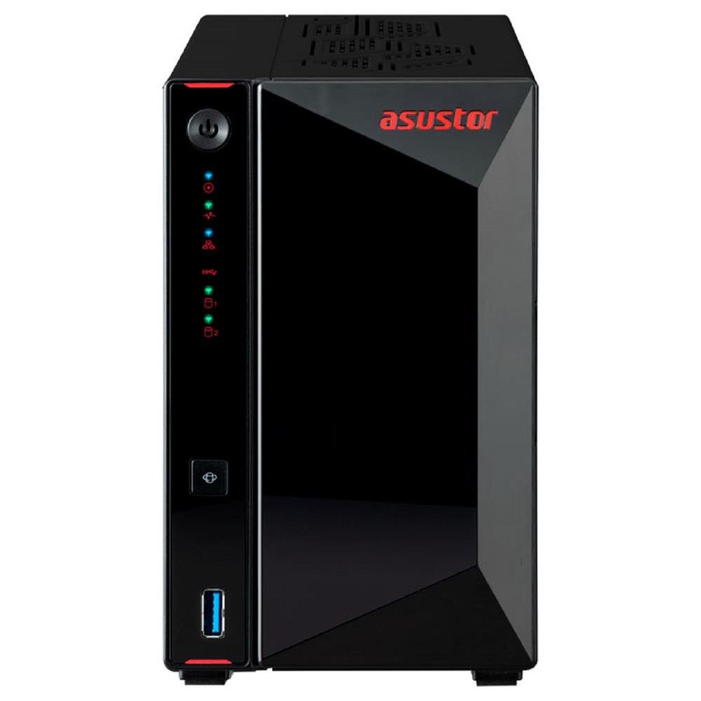 Storage AS5402T Asustor NAS 2 baias Sata 4 slots NVMe Preto