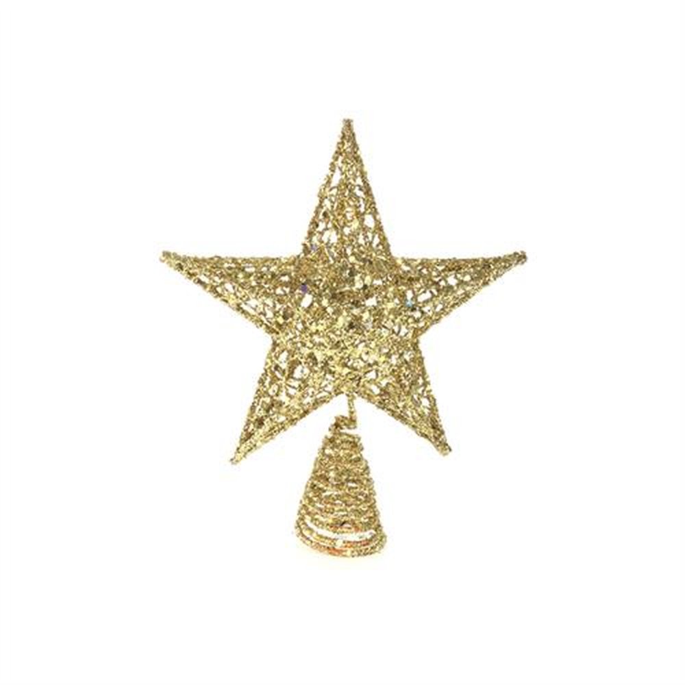 Ponteira Natal 15Cm Estrela Dourada C6