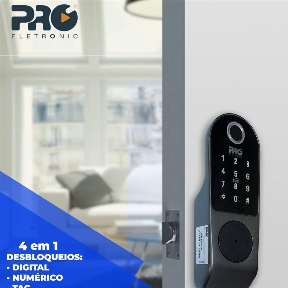 Fechadura Eletronica Digital De Sobrepor 4 em 1 ProEletronic