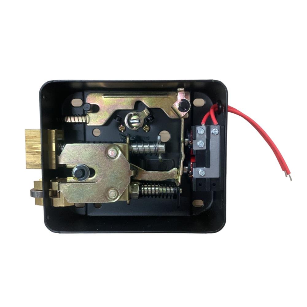 Fechadura Elétrica de Sobrepor 12V com Bobina Dupla na cor Preta