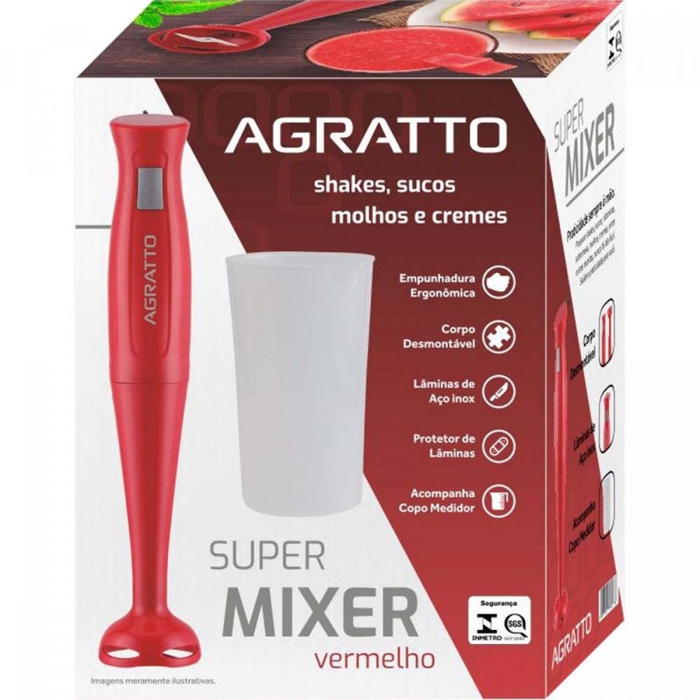 Super Mixer Agratto MXV-01 200W Vermelho 127v Un.Venda: PC/1