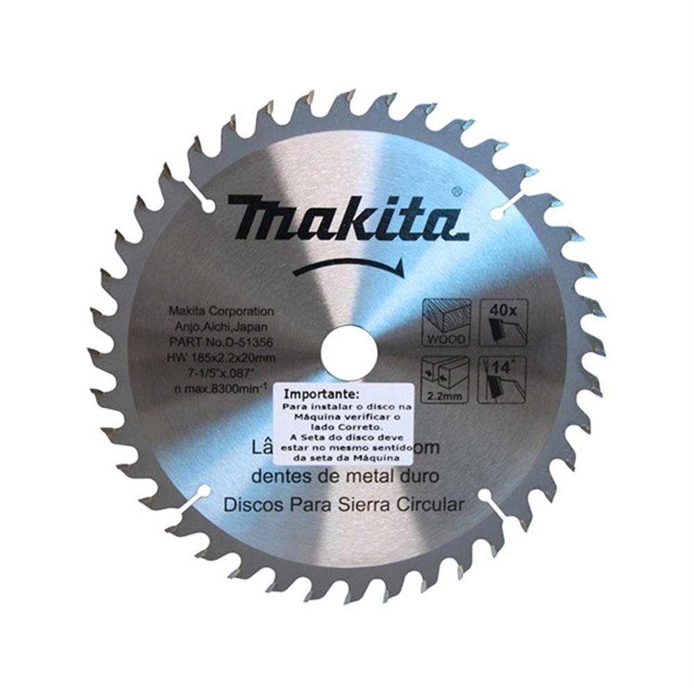 Serra Madeira Videa 185Mm=7" 1/4X 40 Dentes Makita