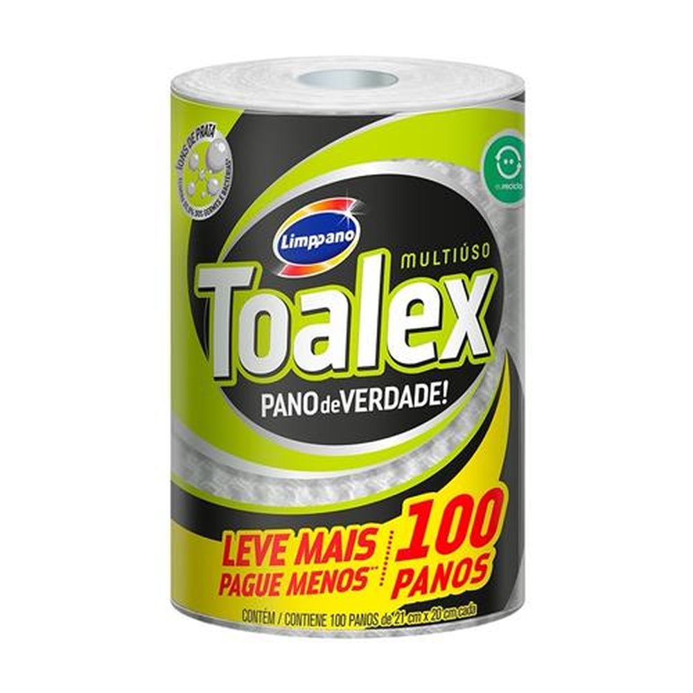 Pano Reutilizavel Com 100 Unidades 20X21CM Toalex.