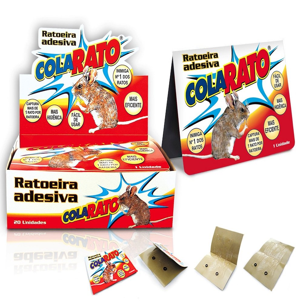 Ratoeira Adesiva Cola Rato Caixa 20 Unidades - Chalesco