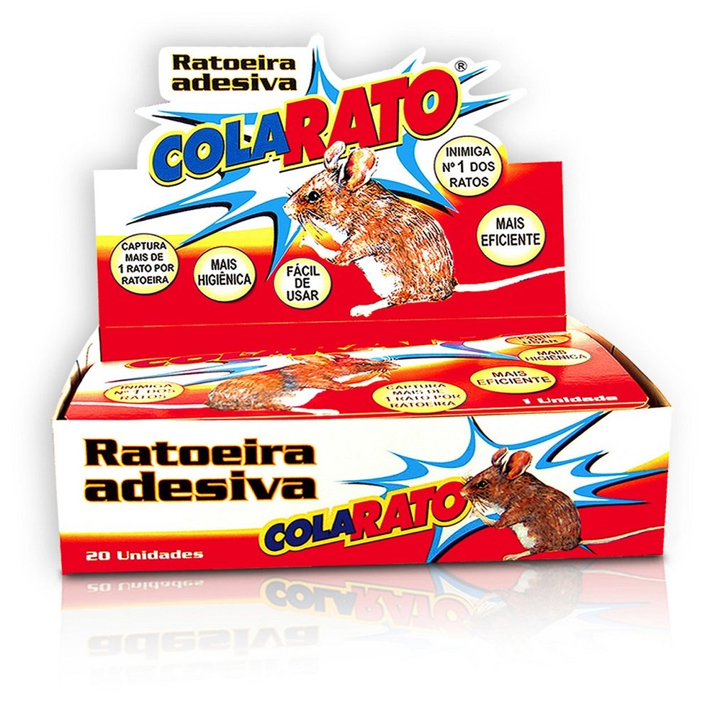 Ratoeira Adesiva Cola Rato Caixa 20 Unidades - Chalesco