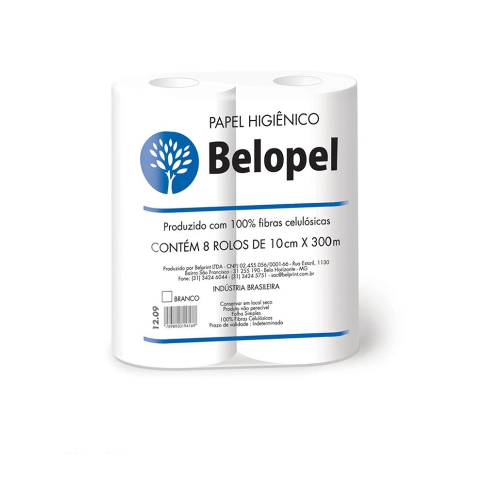 Papel Higiênico Rolão 300M Branco C8