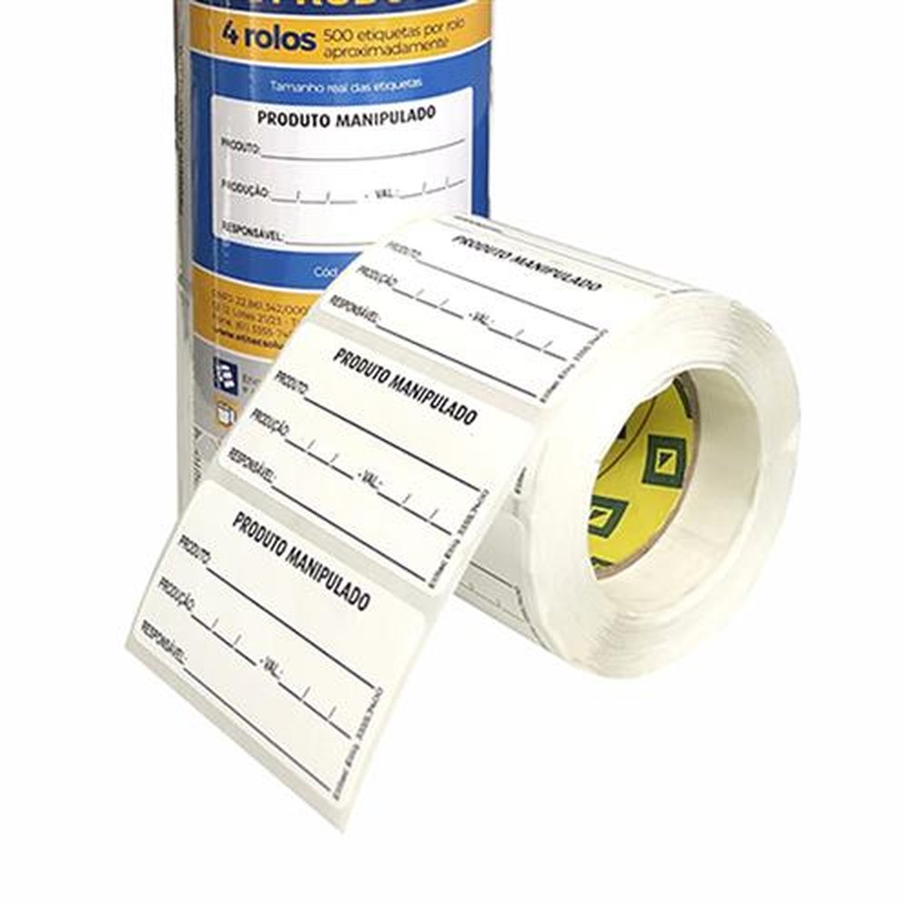 Etiqueta Produto Manipulado Etitec Soluções - 1 Rolo com 500 Etiquetas
