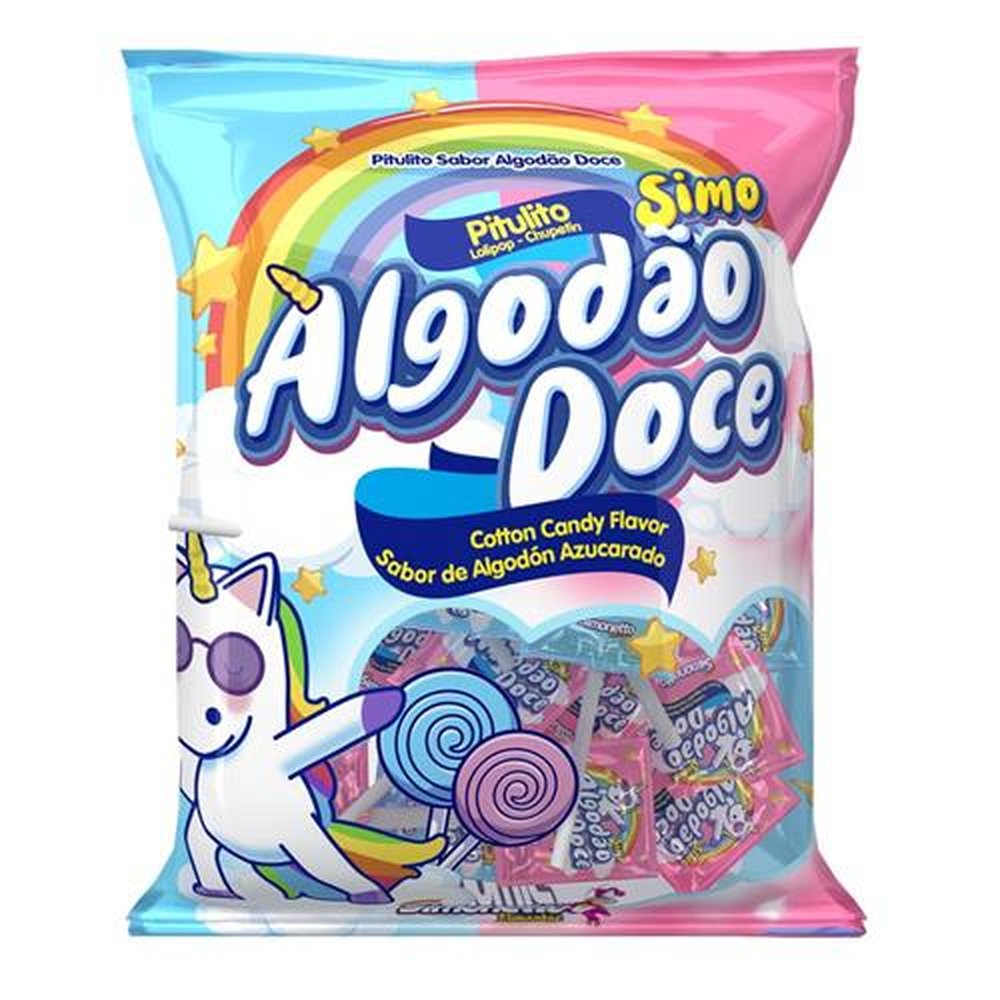 Pirulito Algodão Doce 400g - Caixa Com 24 Pacotes