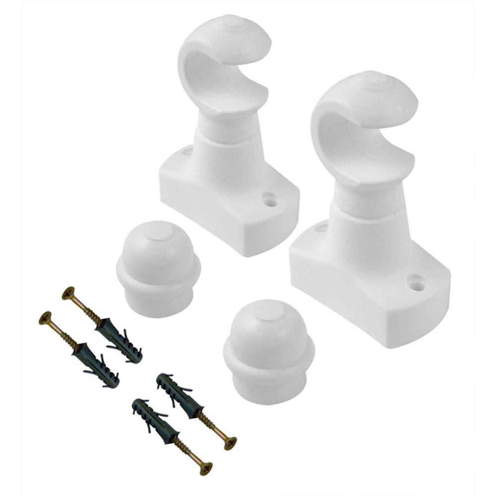Suporte P/Varão Cortina 28Mm Branco En