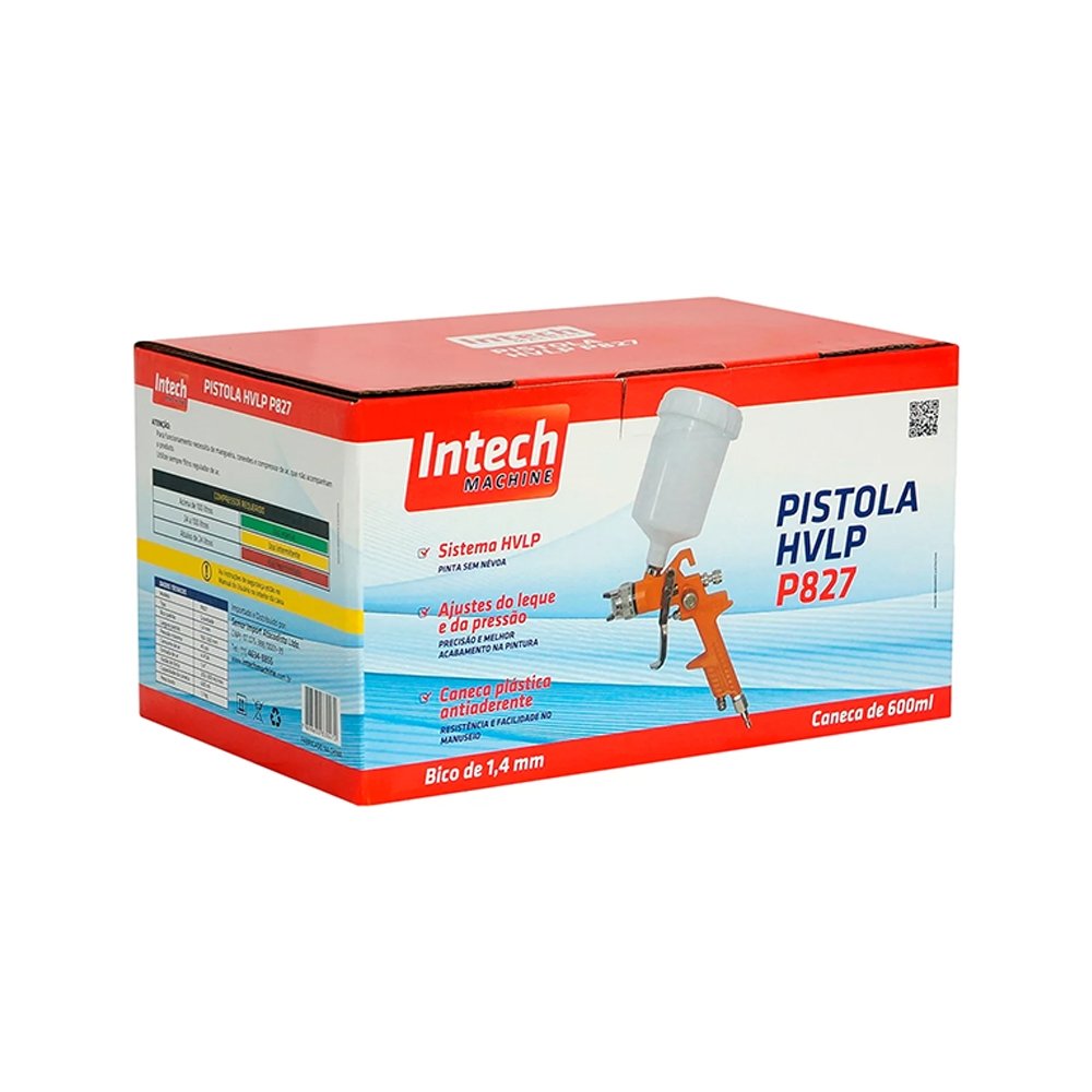Pistola Automotiva Intech Machine HVLP Profissional P827