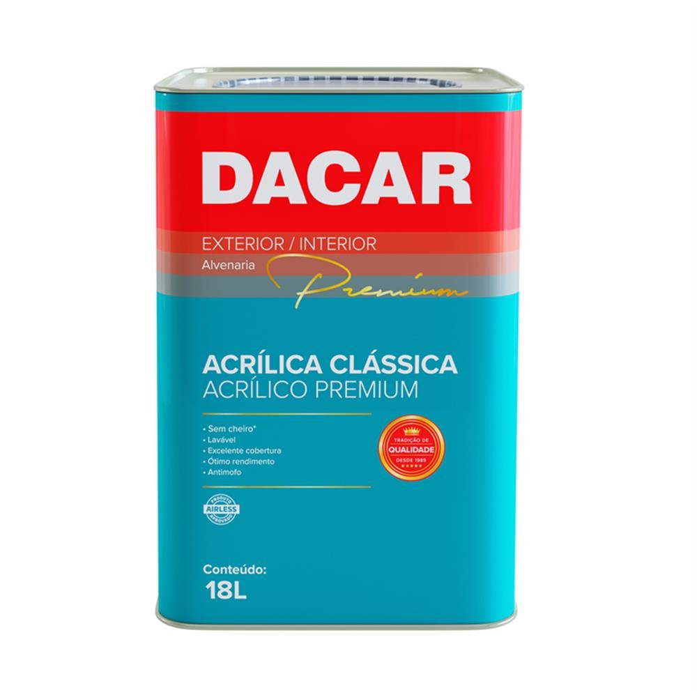 Tinta Acrilica Dacar Premium Exterior/Interior Branco 18L