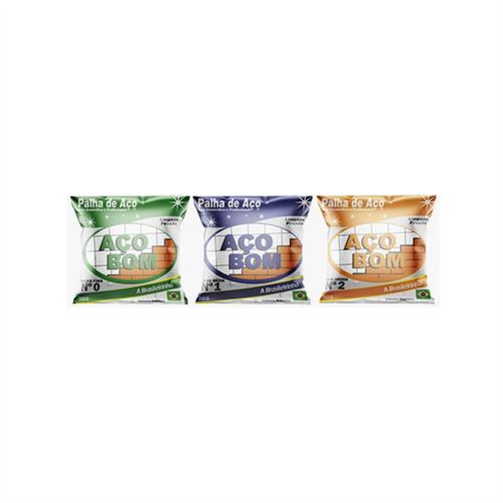 Palha Aço Sortida Açobom 8Pcx20unx22g
