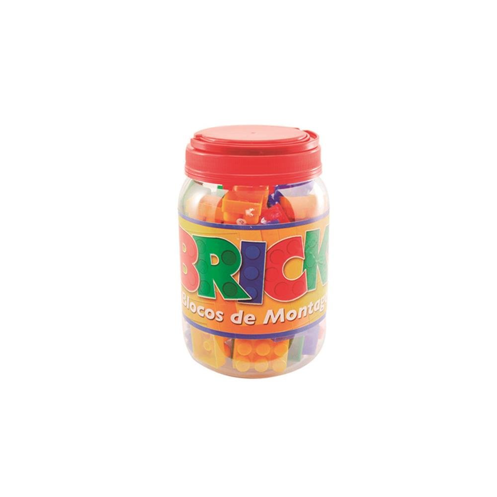 Jogo Blocos P/Montar Plastico 56 Peças